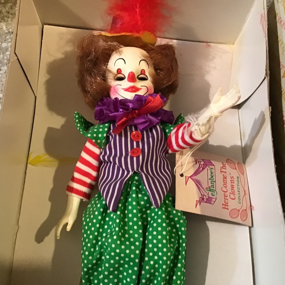 Vintage Effanbee Clarence Clown Doll Circus With Box Moving Eyes 👀